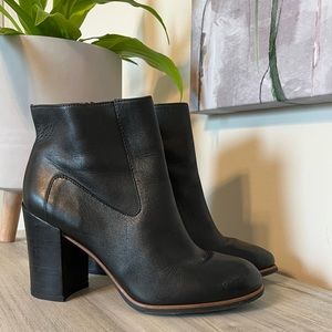 Franco Sarto Black Leather High Heel Boots